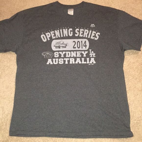 Sydney Australia Bridge MLB LA Dodgers Vs Arizona Diamondbacks baseball T shirt - Picture 2 of 4